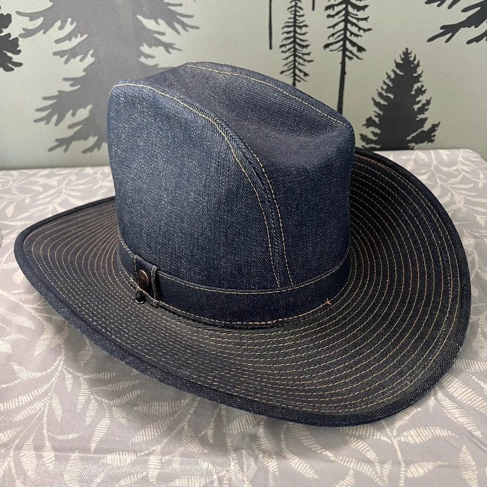 Vintage Levi's Strauss Denim Cowboy Western Hat Rodeo USA‎ Made 7 1/2